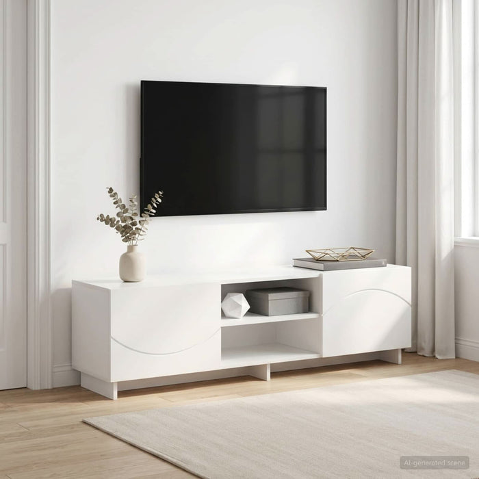 Support TV 140 x 34,5 x 40 cm Alb Lemn prelucrat - WALTI WALTI