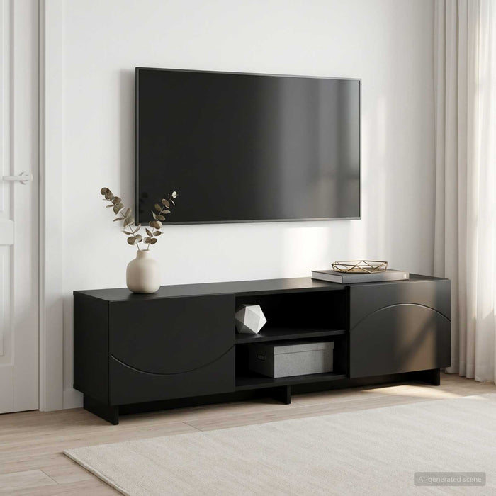 Support TV 140 x 34,5 x 40 cm Negru Lemn prelucrat WALTI