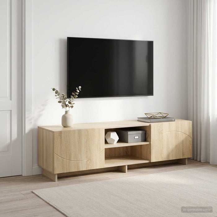 Support TV 140 x 34,5 x 40 cm Stejar Sonoma Lemn prelucrat WALTI