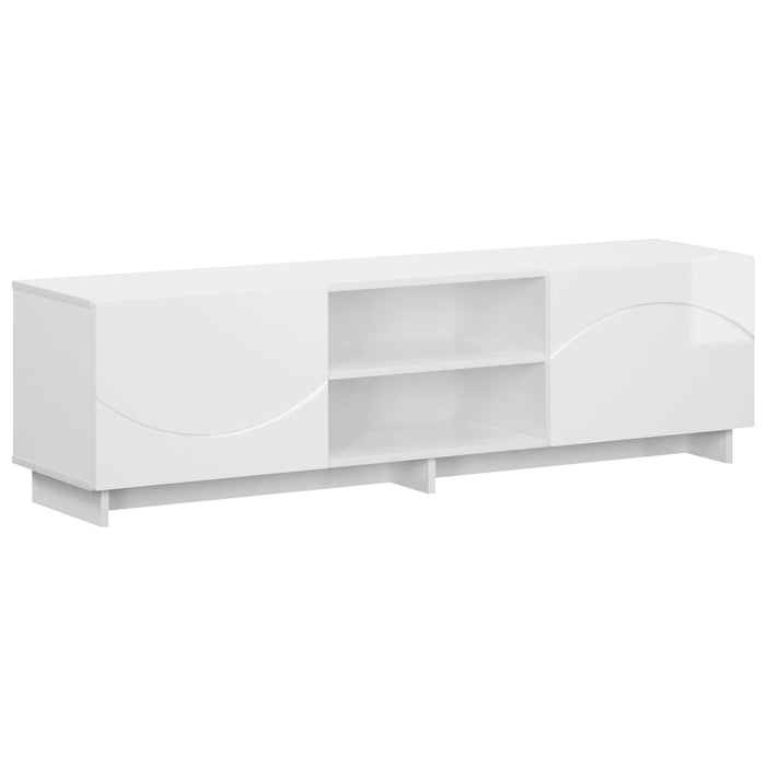 Support TV 140 x 34,5 x 40 cm Alb foarte lucios Lemn prelucrat WALTI
