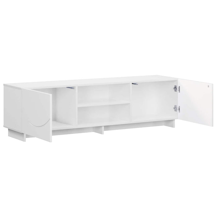 Support TV 140 x 34,5 x 40 cm Alb foarte lucios Lemn prelucrat WALTI
