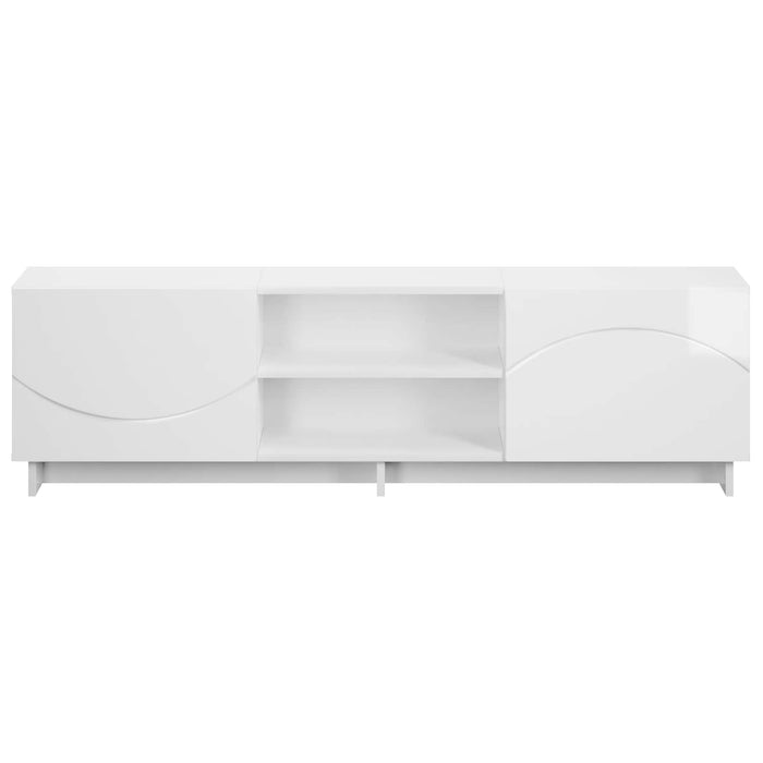 Support TV 140 x 34,5 x 40 cm Alb foarte lucios Lemn prelucrat WALTI