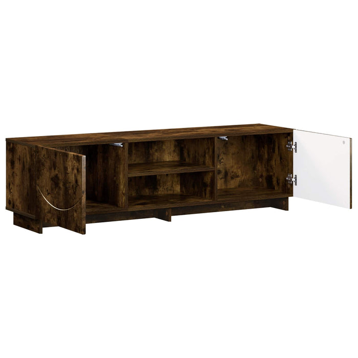 Support TV 140 x 34,5 x 40 cm Stejar fumuriu Lemn prelucrat WALTI