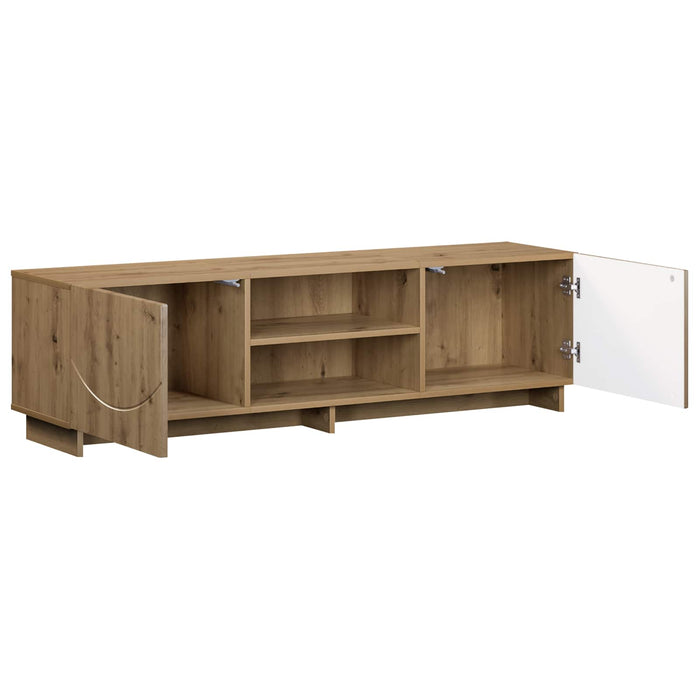 Support TV 140 x 34,5 x 40 cm Stejar Artizanal Lemn prelucrat - WALTI WALTI