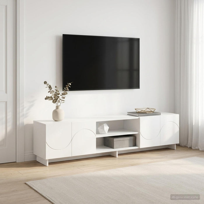 Support TV 179.5 x 34.5 x 40 cm Alb Lemn prelucrat WALTI