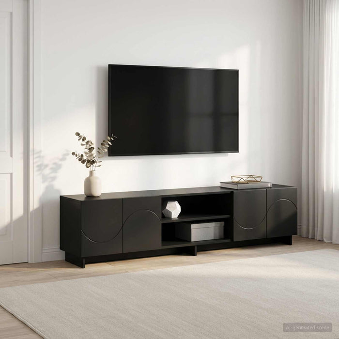 Support TV 179.5 x 34.5 x 40 cm Negru Lemn prelucrat WALTI