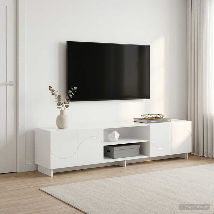 Support TV 179.5 x 34.5 x 40 cm Alb foarte lucios WALTI