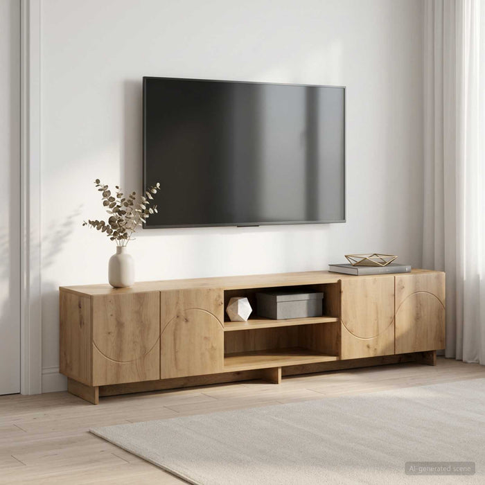 Support TV 179.5 x 34.5 x 40 cm Stejar Artizanal Lemn prelucrat WALTI
