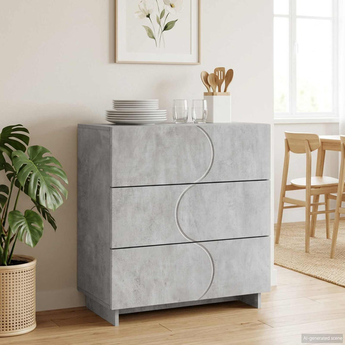 Bufet Gri Beton 70 x 38 x 75 cm Lemn prelucrat WALTI