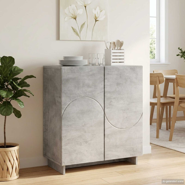 Bufet Gri Beton 67 x 34,5 x 75 cm Lemn prelucrat WALTI