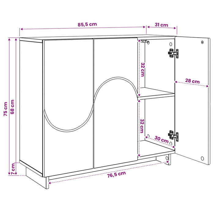 Bufet Alb 85,5 x 31 x 75 cm Lemn prelucrat WALTI