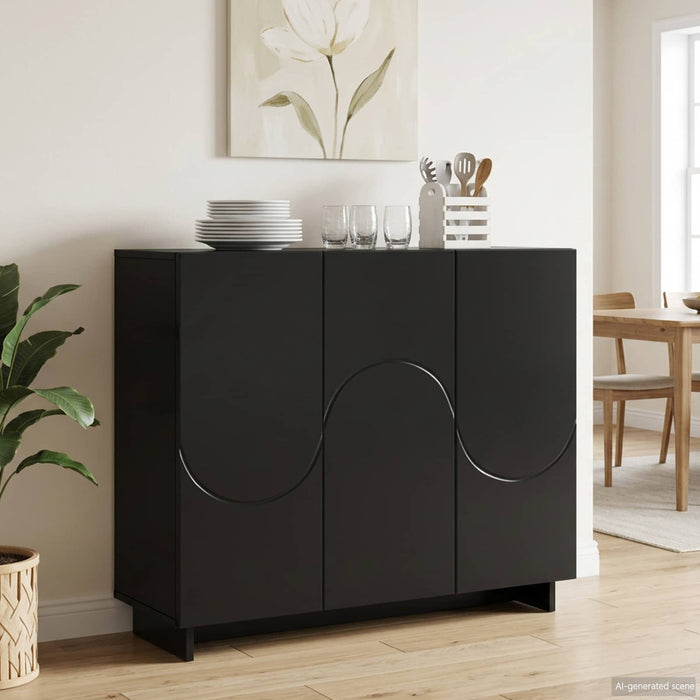 Bufet Negru 85,5 x 31 x 75 cm Lemn prelucrat WALTI