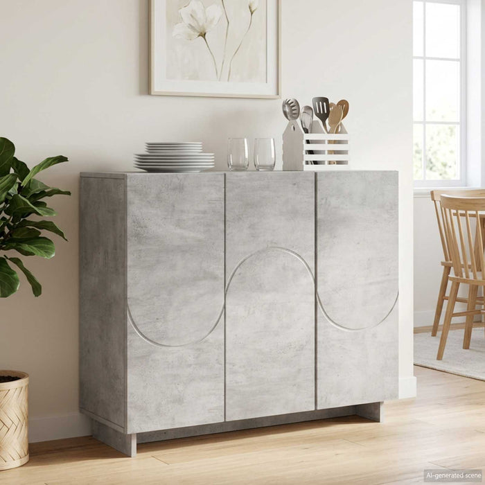 Bufet Gri Beton 85,5 x 31 x 75 cm Lemn prelucrat WALTI