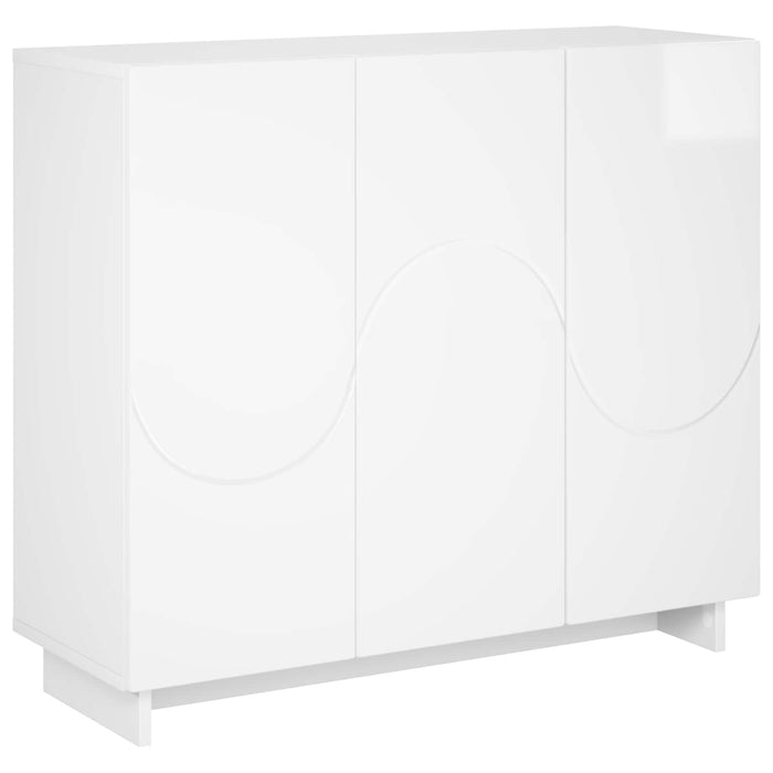 Bufet Alb foarte lucios 85,5 x 31 x 75 cm Lemn prelucrat - WALTI WALTI
