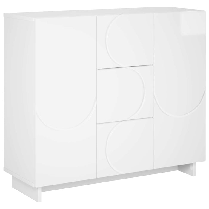 Bufet Alb foarte lucios 85,5 x 31 x 75 cm Lemn prelucrat - WALTI WALTI
