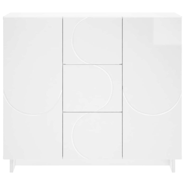 Bufet Alb foarte lucios 85,5 x 31 x 75 cm Lemn prelucrat - WALTI WALTI