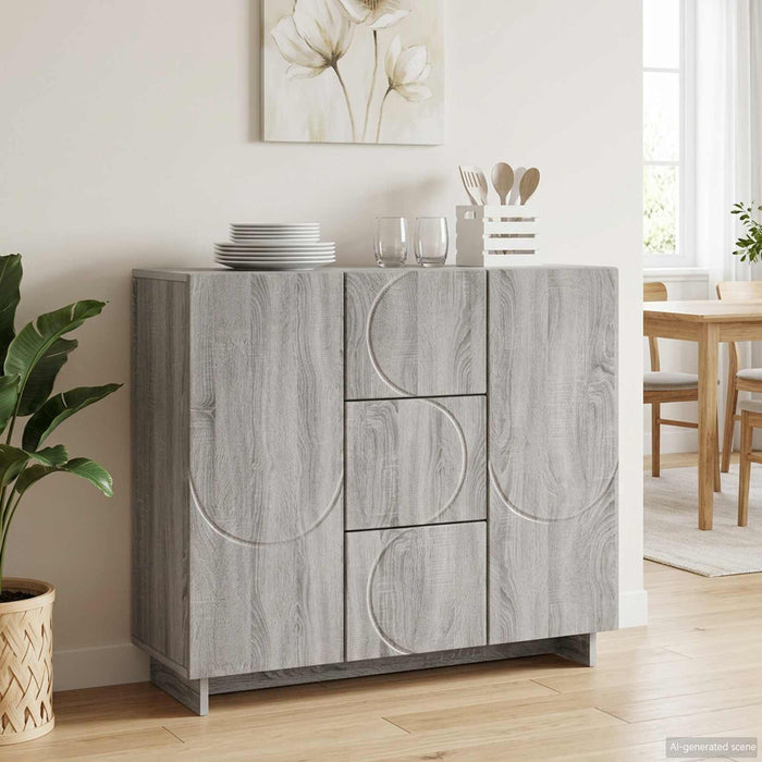 Bufet Sonoma gri 85,5 x 31 x 75 cm Lemn prelucrat - WALTI WALTI