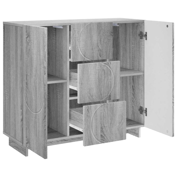 Bufet Sonoma gri 85,5 x 31 x 75 cm Lemn prelucrat - WALTI WALTI