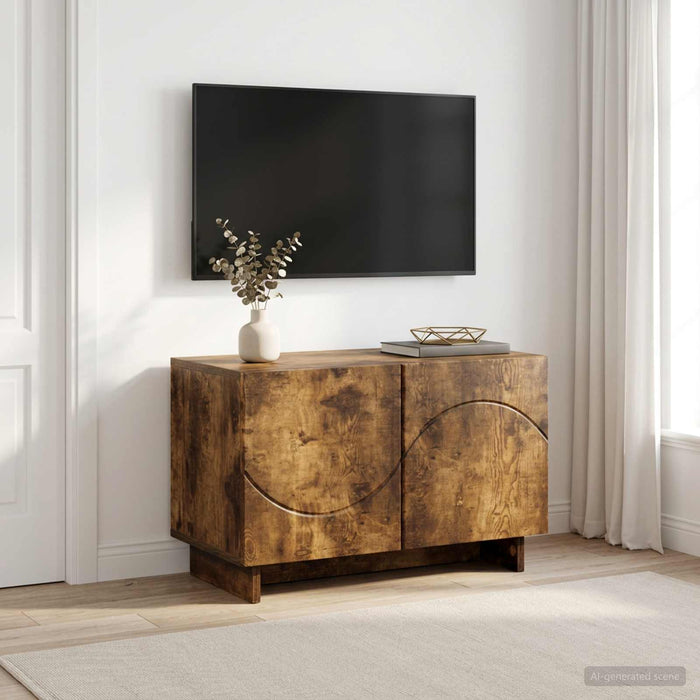Suport TV 60 x 34.5 x 40 cm Stejar fumuriu Lemn prelucrat WALTI