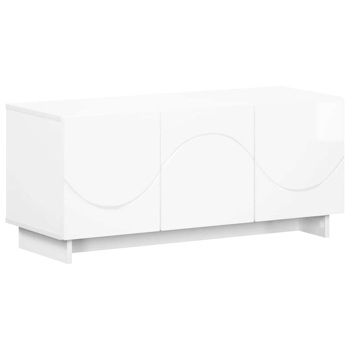 Suport TV 90 x 34.5 x 40 cm Alb foarte lucios Lemn prelucrat WALTI