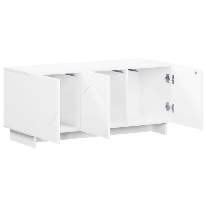 Suport TV 90 x 34.5 x 40 cm Alb foarte lucios Lemn prelucrat WALTI