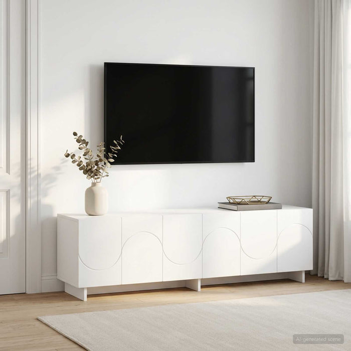 Suport TV 140 x 34,5 x 40 cm Alb Lemn prelucrat WALTI