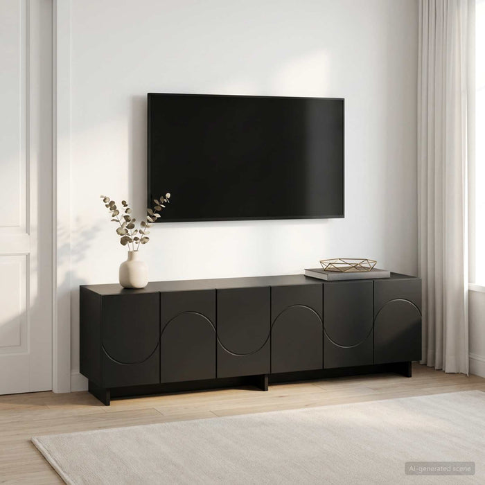 Suport TV 140 x 34,5 x 40 cm Negru Lemn prelucrat WALTI