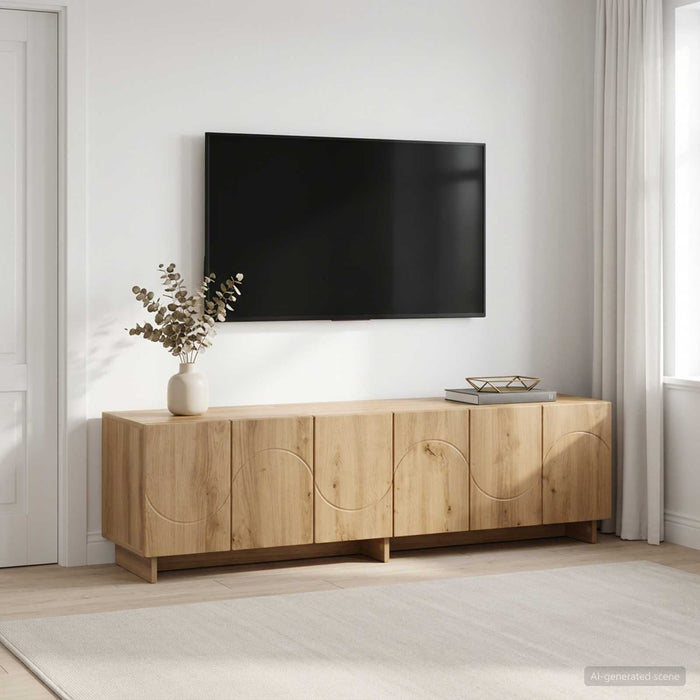 Suport TV 140 x 34,5 x 40 cm Stejar Artizanal Lemn prelucrat WALTI