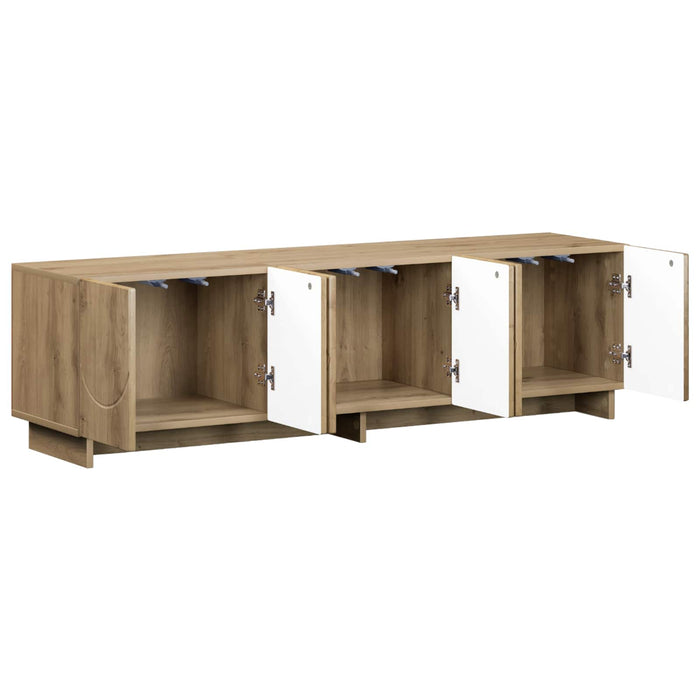 Suport TV 140 x 34,5 x 40 cm Stejar Artizanal Lemn prelucrat WALTI
