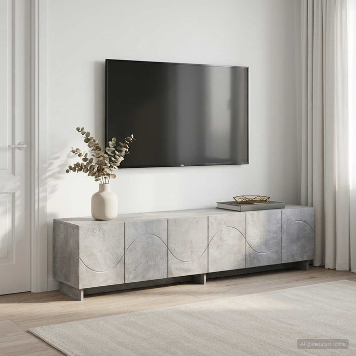 Suport TV 179.5 x 34.5 x 40 cm Gri Beton Lemn prelucrat WALTI