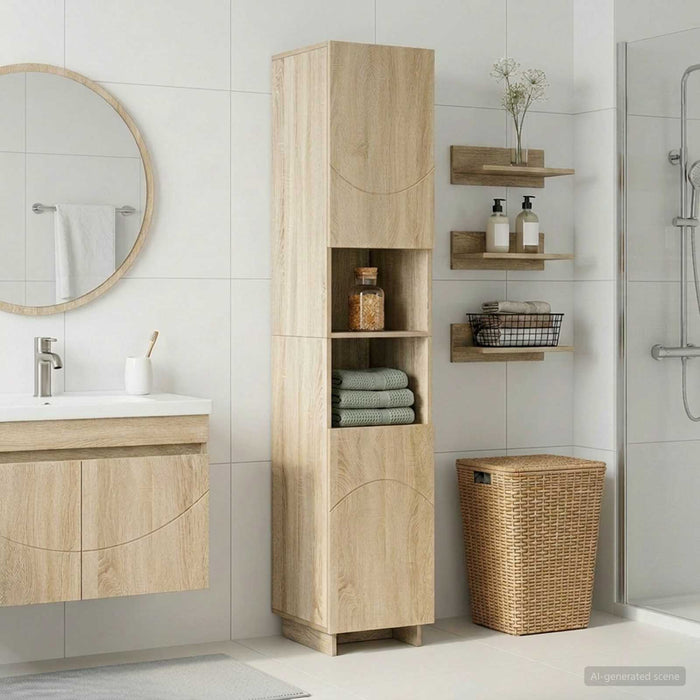 Dulap de baie Stejar Sonoma 36.5 x 38 x 180 cm Lemn prelucrat WALTI