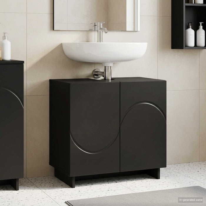 Dulap de baie Negru 60 x 41 x 58 cm Lemn prelucrat WALTI
