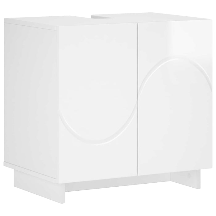Dulap de baie Alb foarte lucios 60 x 41 x 58 cm Lemn prelucrat WALTI