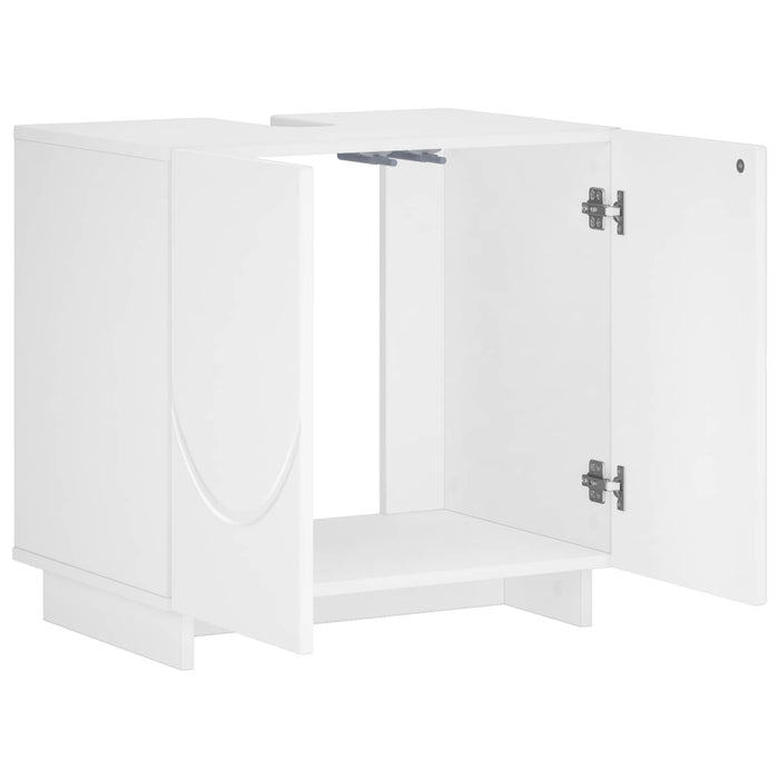Dulap de baie Alb foarte lucios 60 x 41 x 58 cm Lemn prelucrat WALTI