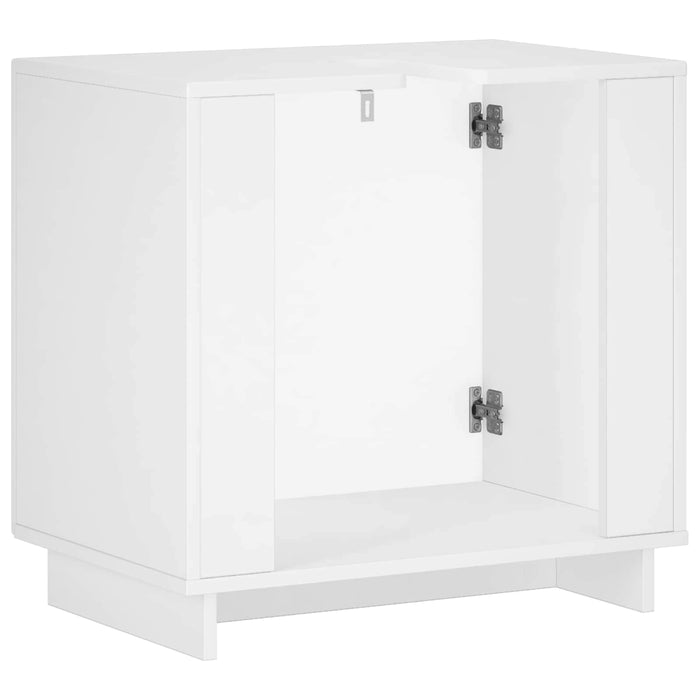 Dulap de baie Alb foarte lucios 60 x 41 x 58 cm Lemn prelucrat WALTI