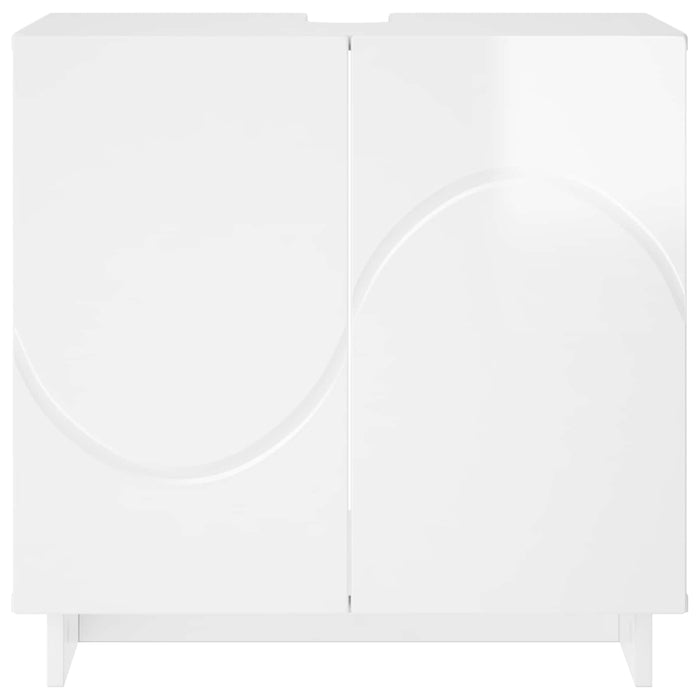 Dulap de baie Alb foarte lucios 60 x 41 x 58 cm Lemn prelucrat WALTI