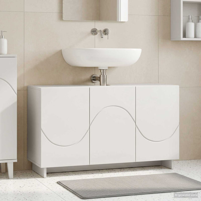 Dulap de baie Alb 101 x 41 x 58 cm Lemn prelucrat WALTI