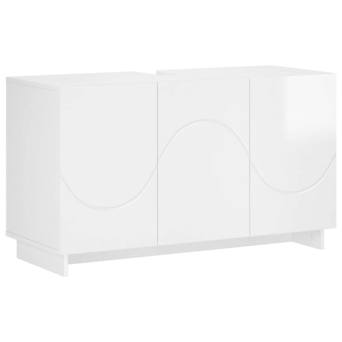 Dulap de baie Alb foarte lucios 101 x 41 x 58 cm Lemn prelucrat WALTI