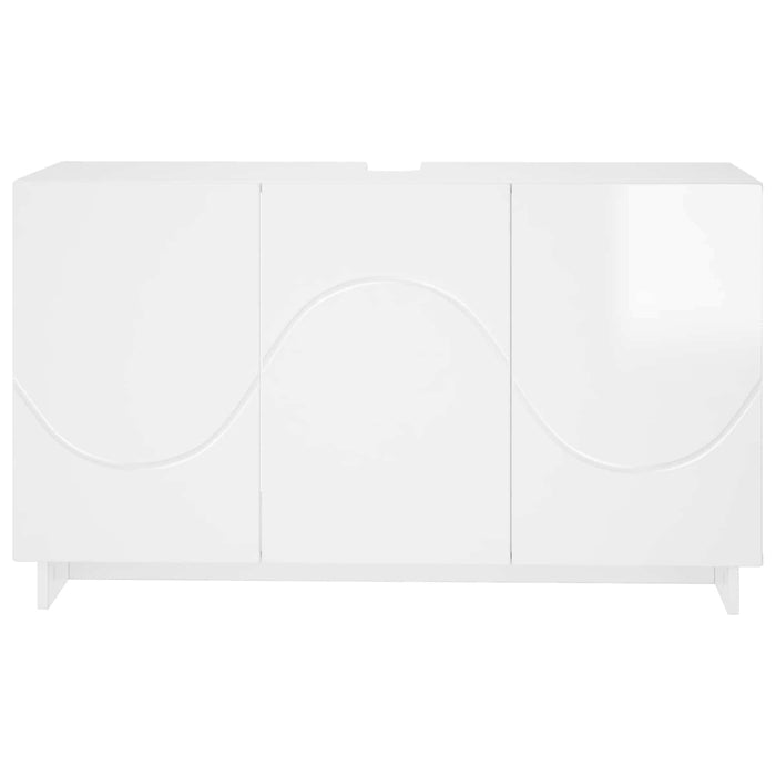 Dulap de baie Alb foarte lucios 101 x 41 x 58 cm Lemn prelucrat WALTI