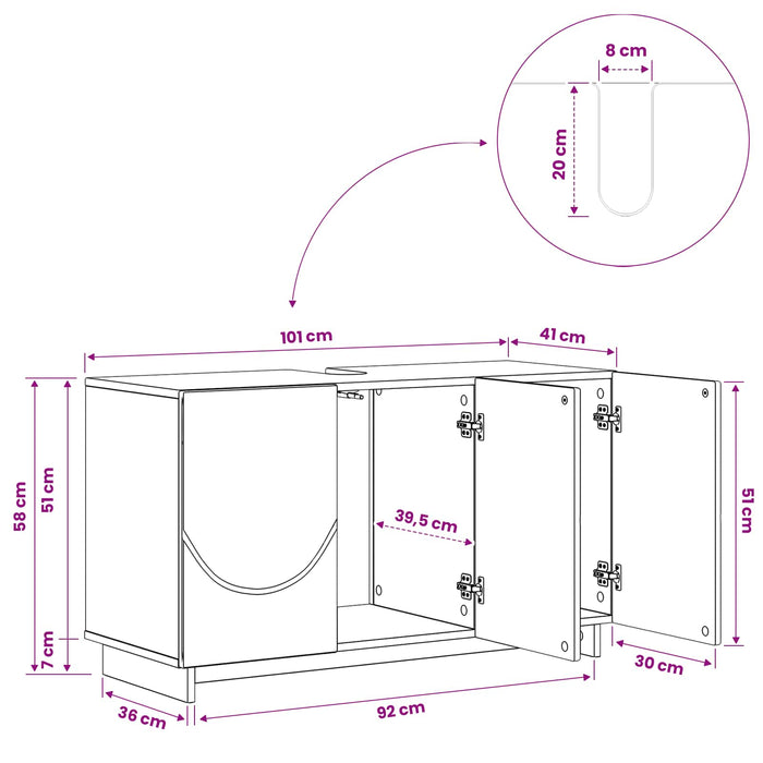 Dulap de baie Lemn vechi 101 x 41 x 58 cm Lemn prelucrat WALTI