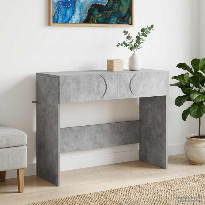 Masă de consolă Gri Beton 96,5 x 38 x 75 cm Lemn prelucrat - WALTI WALTI