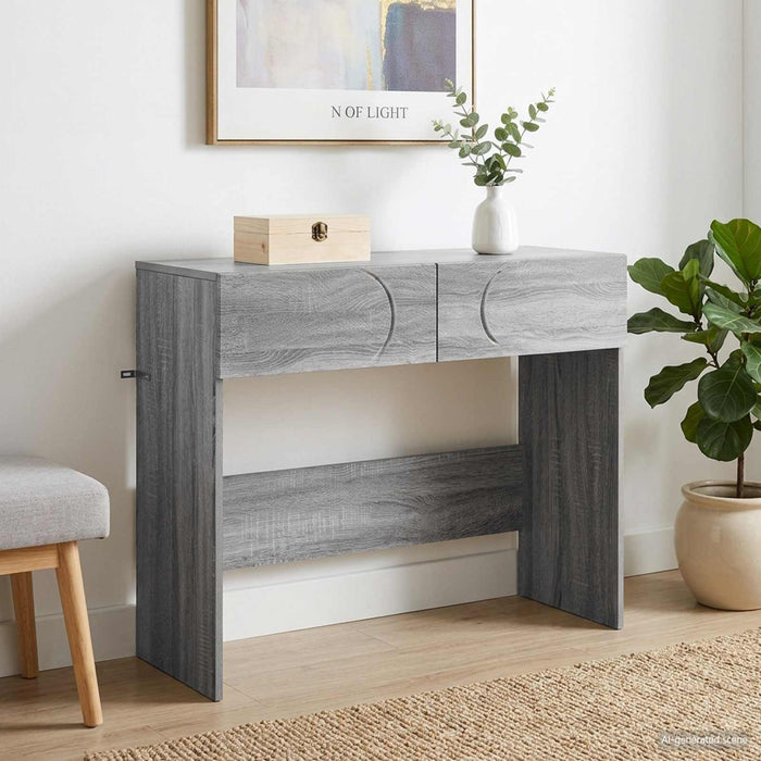 Masă de consolă Sonoma gri 96,5 x 38 x 75 cm Lemn prelucrat - WALTI WALTI
