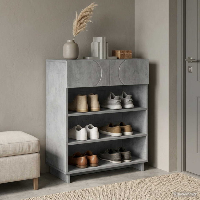 Dulap de pantofi 73 x 38 x 87,5 cm Lemn prelucrat Gri Beton WALTI