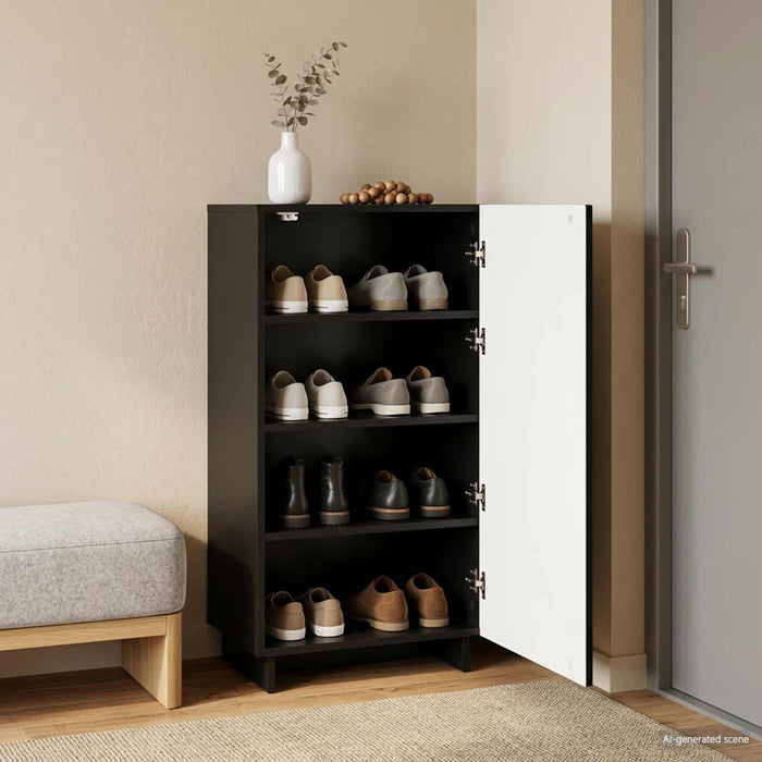 Dulap pentru pantofi 48 x 38 x 87,5 cm Lemn prelucrat Negru WALTI