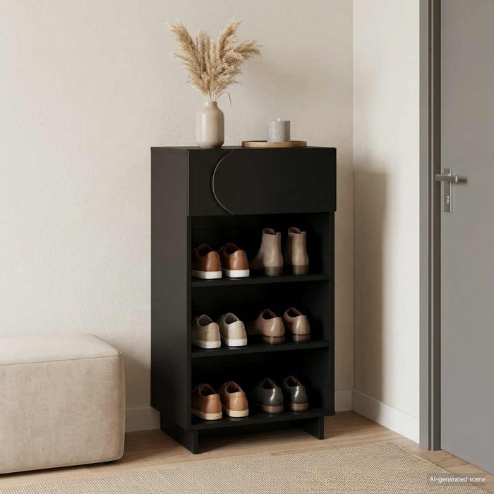 Dulap pentru pantofi 48 x 38 x 87,5 cm Lemn prelucrat Negru WALTI