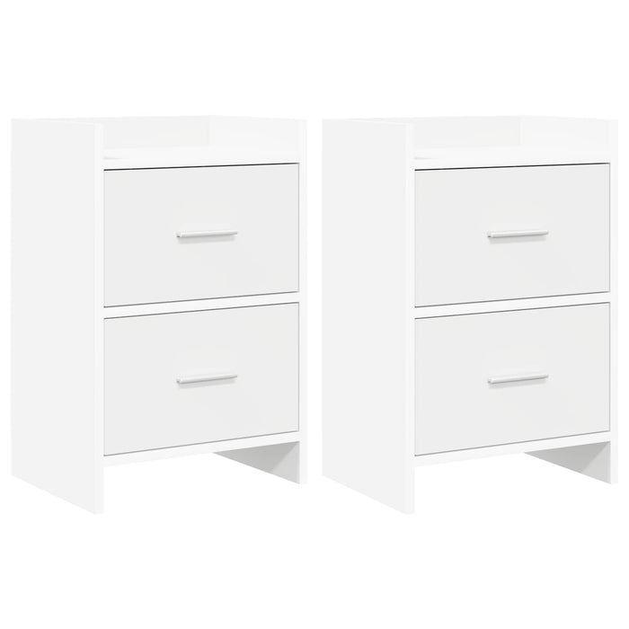 Mese de noptieră 2 pcs Alb 40 x 30 x 60 cm Lemn prelucrat WALTI