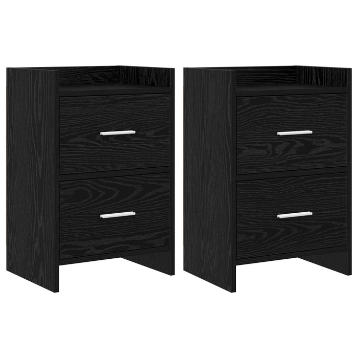 Mese de noptieră 2 pcs Stejar Negru 40 x 30 x 60 cm WALTI