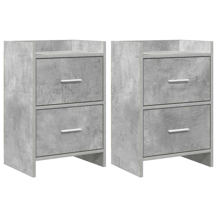 Mese de noptieră 2 pcs Gri Beton 40 x 30 x 60 cm Lemn prelucrat WALTI