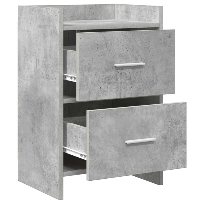 Mese de noptieră 2 pcs Gri Beton 40 x 30 x 60 cm Lemn prelucrat WALTI