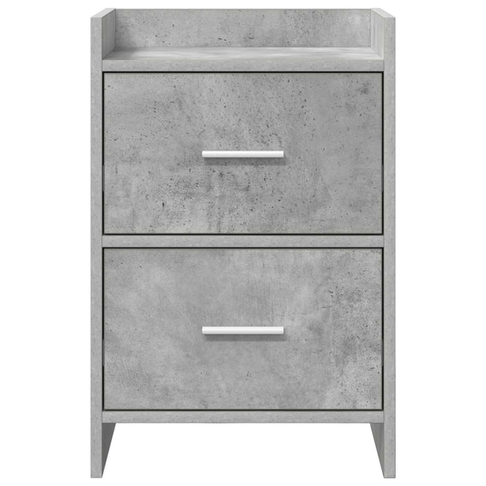 Mese de noptieră 2 pcs Gri Beton 40 x 30 x 60 cm Lemn prelucrat WALTI
